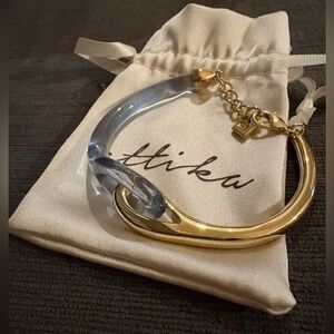 Ettika Gold And Light Blue Resin Chain Link Bracelet- NWOT